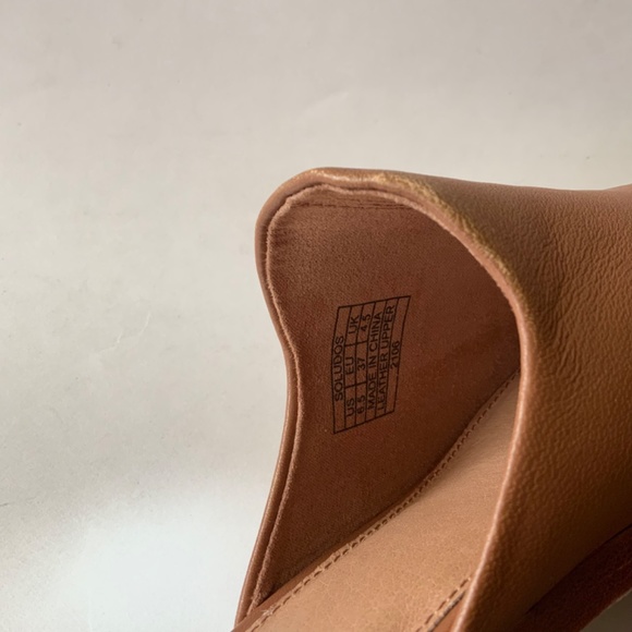 Soludos Venetian Tan Leather Mule Loafers Almond Toe Low Heel Casual Shoes 6.5 - Picture 8 of 11